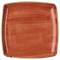 Churchill Stonecast Spiced Orange Deep Square Plate 10.25" / 26cm