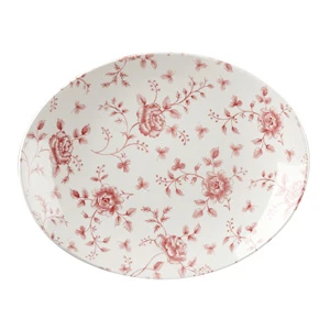 Churchill Vintage Prints Cranberry Rose Chintz Oval Plate 12.5inch / 31.7cm 3 Churchill Vintage Prints Cranberry Rose Chintz Oval Plate 12.5inch / 31.7cm