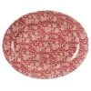 Churchill Vintage Prints Cranberry Victorian Calico Oval Dish 14.5inch / 36.5cm -Churchill China 115441