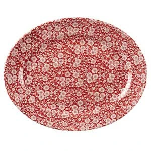 Churchill Vintage Prints Cranberry Victorian Calico Oval Dish 14.5inch / 36.5cm 3 Churchill Vintage Prints Cranberry Victorian Calico Oval Dish 14.5inch / 36.5cm