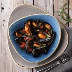 Churchill Stonecast Cornflower Blue Triangular Bowl 7.25" / 18.5cm