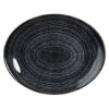 Studio Prints Homespun Orbit Oval Coupe Plate Charcoal Black 12.5inch / 31.7cm -Churchill China 124095