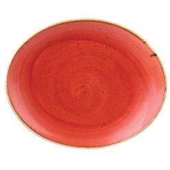 Churchill Stonecast Berry Red Oval Coupe Plate 7.75 Inch / 19.2cm