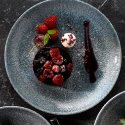 Studio Prints Raku Coupe Plate Topaz Blue 11.25inch / 28.8cm