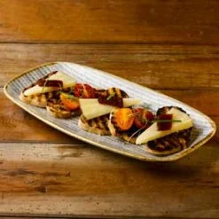 Studio Prints Homespun Chef's Oblong Plate Stone Grey 14inch / 35.5cm