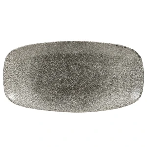 Studio Prints Raku Chefs Oblong Plates Quartz Black 14inch / 35.5cm 3 Studio Prints Raku Chefs Oblong Plates Quartz Black 14inch / 35.5cm