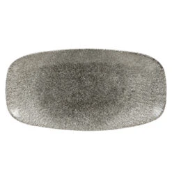 Studio Prints Raku Chefs Oblong Plates Quartz Black 11.75inch / 29.8cm