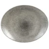 Studio Prints Raku Oval Coupe Plates Quartz Black 10.63inch / 27cm