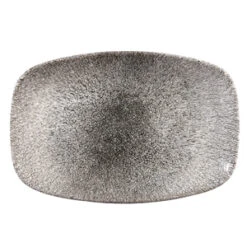 Studio Prints Raku Chef's Oblong Plate Quartz Black 9.3inch / 23.7cm
