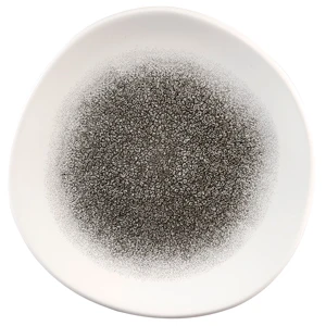 Studio Prints Raku Organic Round Plate Quartz Black 8.26inch / 21cm 3 Studio Prints Raku Organic Round Plate Quartz Black 8.26inch / 21cm