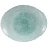 Studio Prints Raku Oval Coupe Plate Jade Green 12.5inch / 31.7cm -Churchill China 149572
