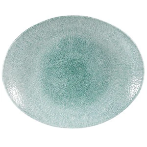 Studio Prints Raku Oval Coupe Plate Jade Green 12.5inch / 31.7cm 3 Studio Prints Raku Oval Coupe Plate Jade Green 12.5inch / 31.7cm