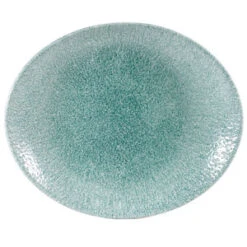 Studio Prints Raku Oval Coupe Plate Jade Green 10.62inch / 27cm