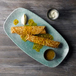 Studio Prints Raku Oblong Chefs Plate Jade Green 14inch / 35.5cm