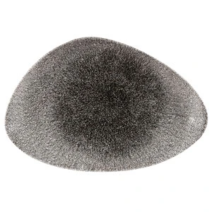Studio Prints Raku Triangle Plate Quartz Black 11.75inch / 30.5cm 3 Studio Prints Raku Triangle Plate Quartz Black 11.75inch / 30.5cm