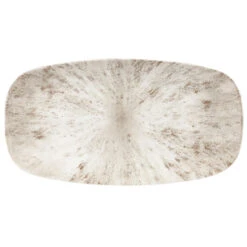 Studio Prints Stone Agate Grey Oblong Chefs Plate 13.75inch / 35.5cm