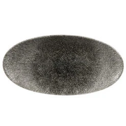 Studio Prints Raku Chefs Oval Plates Quartz Black 11.8" / 29.9cm
