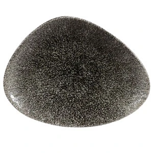 Studio Prints Chefs Triangle Plates Raku Quartz Black 7.9inch / 20cm 3 Studio Prints Chefs Triangle Plates Raku Quartz Black 7.9inch / 20cm