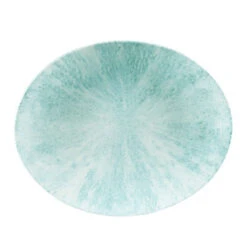 Churchill Studio Prints Stone Aquamarine Oval Coupe Plate 12.5inch / 31.7cm