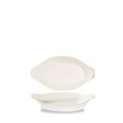 Stonecast Barley White Small Oval Eared Dish 8.125 X 4.375inch