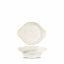 Stonecast Barley White Small Round Eared Dish 5.875 X 7.125inch