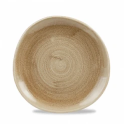 Stonecast Patina Antique Taupe Round Trace Plate 7.25inch