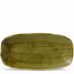 Stonecast Plume Green Chefs Oblong Plate 13.875 X 7.375inch