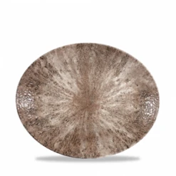 Stone Zircon Brown Orbit Oval Coupe Plate 10inch
