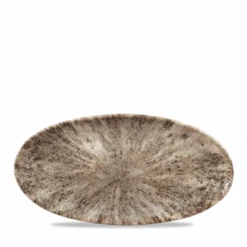 Stone Zircon Brown Oval Chefs Plate 11.80 X 5.75inch