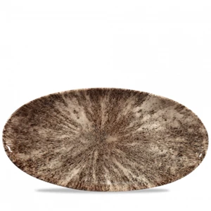 Stone Zircon Brown Oval Chefs Plate 13.75 X 6.75inch 3 Stone Zircon Brown Oval Chefs Plate 13.75 X 6.75inch