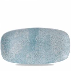 Aquamarine Med Tiles Chefs Oblong Plate 13.875 X 7.375inch