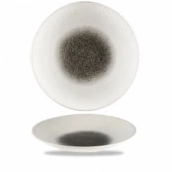 Raku Quartz Black Bamboo Deep Coupe Plate 10.625inch