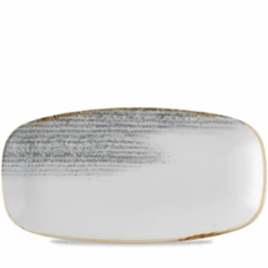Homespun Accents Jasper Grey Chefs Oblong Plate 13.875 X 7.375inch