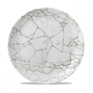 Studio Prints Kintsugi Agate Grey Evolve Coupe Plate 11.25inch 3 Studio Prints Kintsugi Agate Grey Evolve Coupe Plate 11.25inch