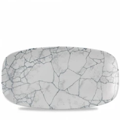 Studio Prints Kintsugi Pearl Grey Chefs Oblong Plate 13.875 X 7.375inch