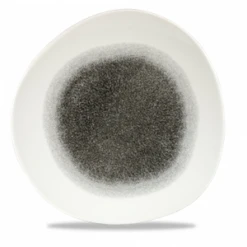 Raku Quartz Black Round Trace Plate 11.25inch