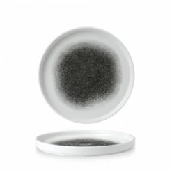 Raku Quartz Black Walled Plate 8.67inch