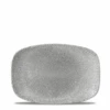 Raku Jasper Grey Chefs Oblong Plate 9.35 X 6.2inch