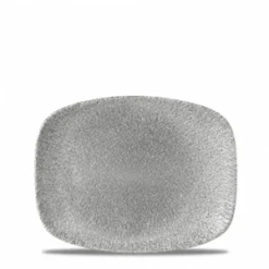 Raku Jasper Grey Chefs Oblong Plate 10.3 X 8inch