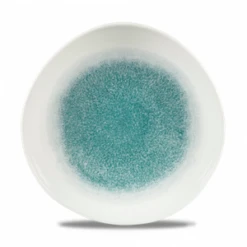 Raku Jade Green Round Trace Plate 10.375inch