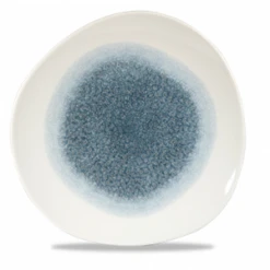 Raku Topaz Blue Round Trace Plate 11.25inch