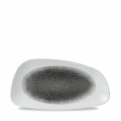 Raku Quartz Black Chefs Geo Plate 11.75 X 6.125inch