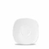White Square Cappuccino Saucer 5.875inch 2 White Square Cappuccino Saucer 5.875inch -Churchill China 193423