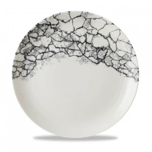 Kintsugi Accents Quartz Black Evolve Coupe Plate 11.25inch 3 Kintsugi Accents Quartz Black Evolve Coupe Plate 11.25inch