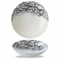Kintsugi Accents Quartz Black Evolve Coupe Bowl 9.75inch