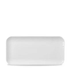 Alchemy Abstract White Shallow Oblong Tray 10.50inch X 5.125inch / 26.5 X 13cm