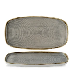 Stonecast Peppercorn Grey Chefs` Walled Oblong Plate 11.75inch X 6inch / 30 X 15.4cm