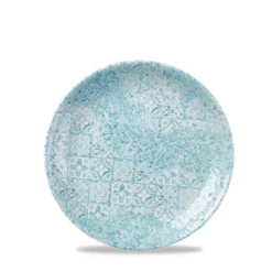Vintage Prints Med Tiles Aquamarine Coupe Plate 6.50inch / 16.5cm