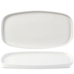 Chefs` Plates White Walled Oblong Plate 13.75inch X 7.25inch