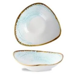 Homespun Accents Aquamarine Triangle Bowl 7.25inch 370ml 13oz / 18.5cm